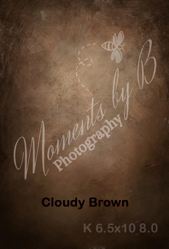 Vintage brown textured background with cursive watermark and bee illustration.