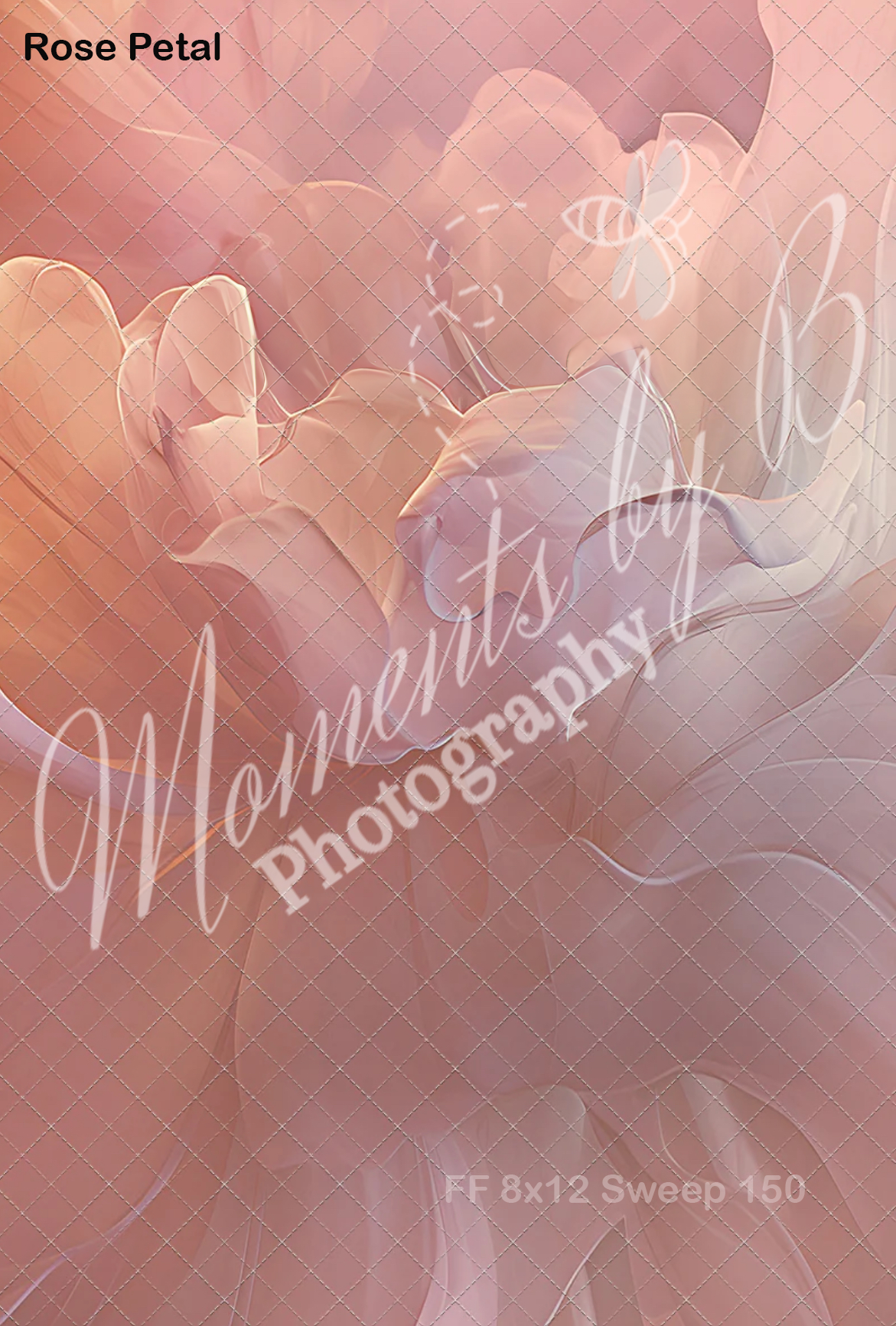 Soft focus rose petal background in delicate pink and peach tones with ethereal lighting.