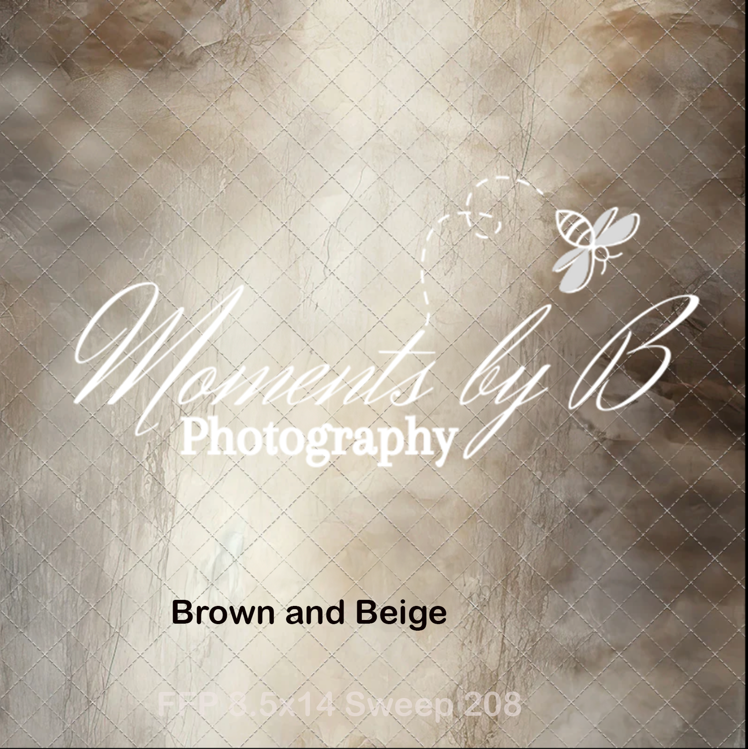 Elegant photography watermark on a textured brown and beige cloudy background.