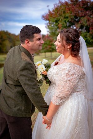 bride and groom share a sweet moment