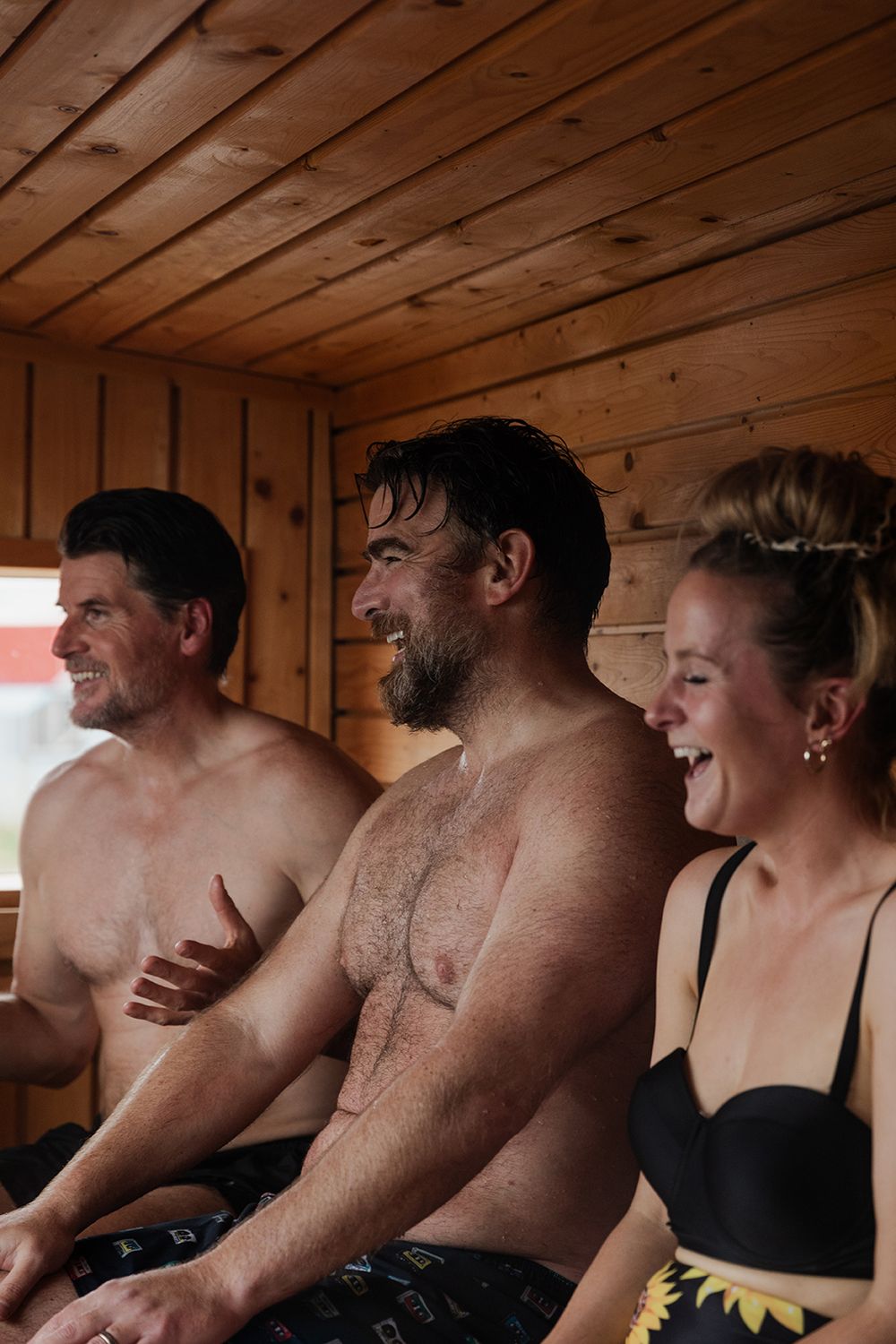 a group of people enjoying sauna session in Rinville, Oranmore