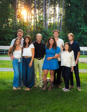 family photoshoot on farm