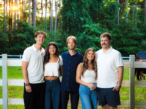 family photoshoot on farm