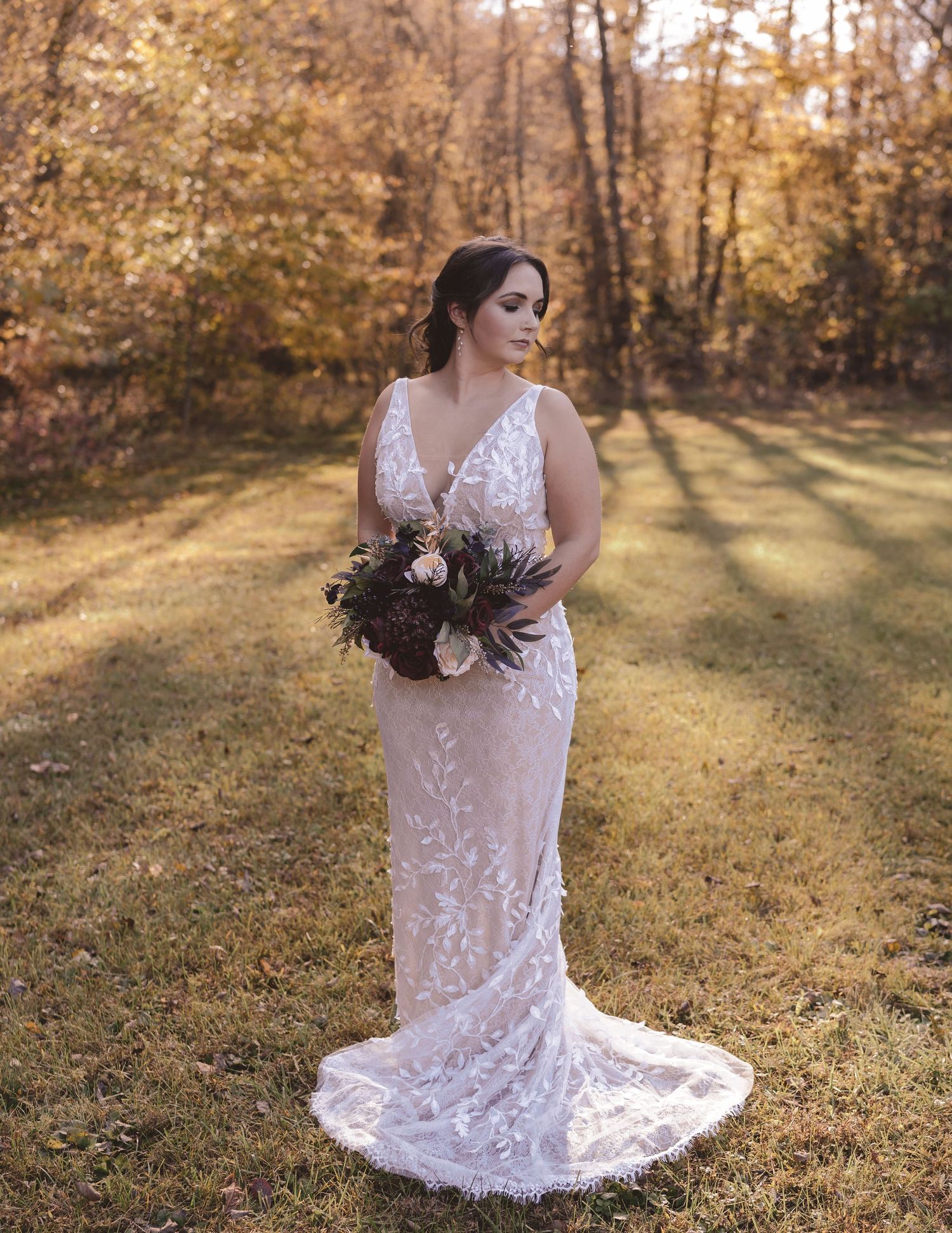 bride's bridal portraits on her wedding day at Elkin Creek Vineyards