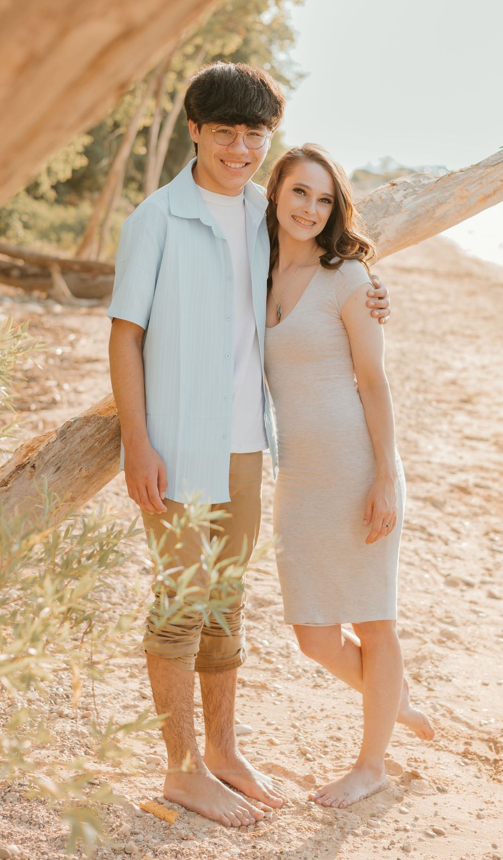 mom and son beach photo