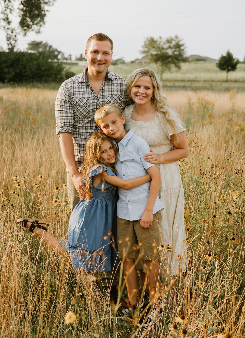 family photos wildflower field