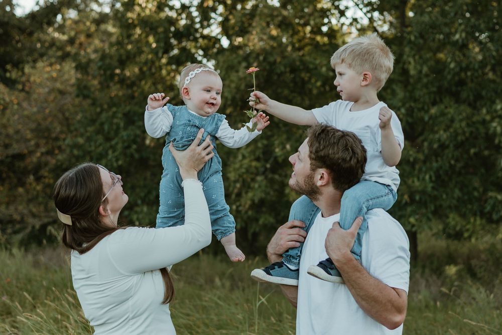 family photos wildflower field