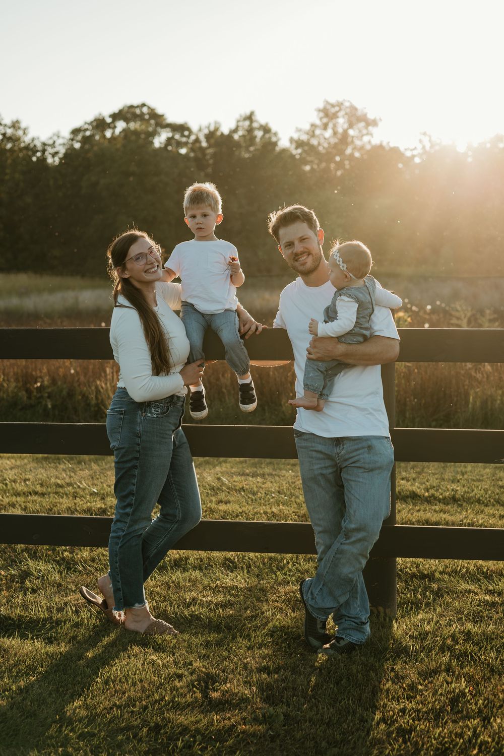 rustic golden hour family photos