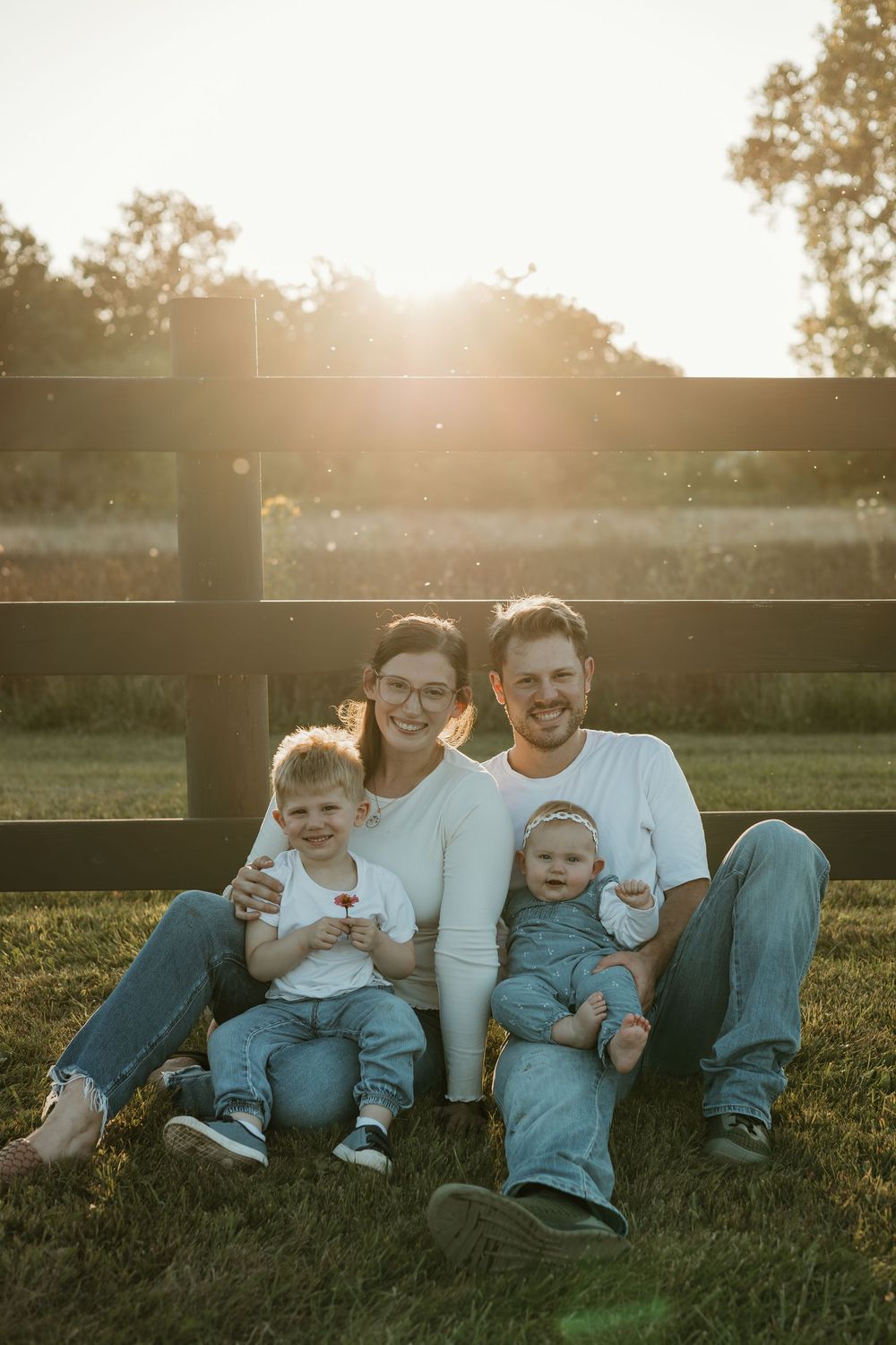 rustic golden hour family photos