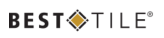 Best Tile retailer logo featuring bold black text with a gold diamond accent symbol.
