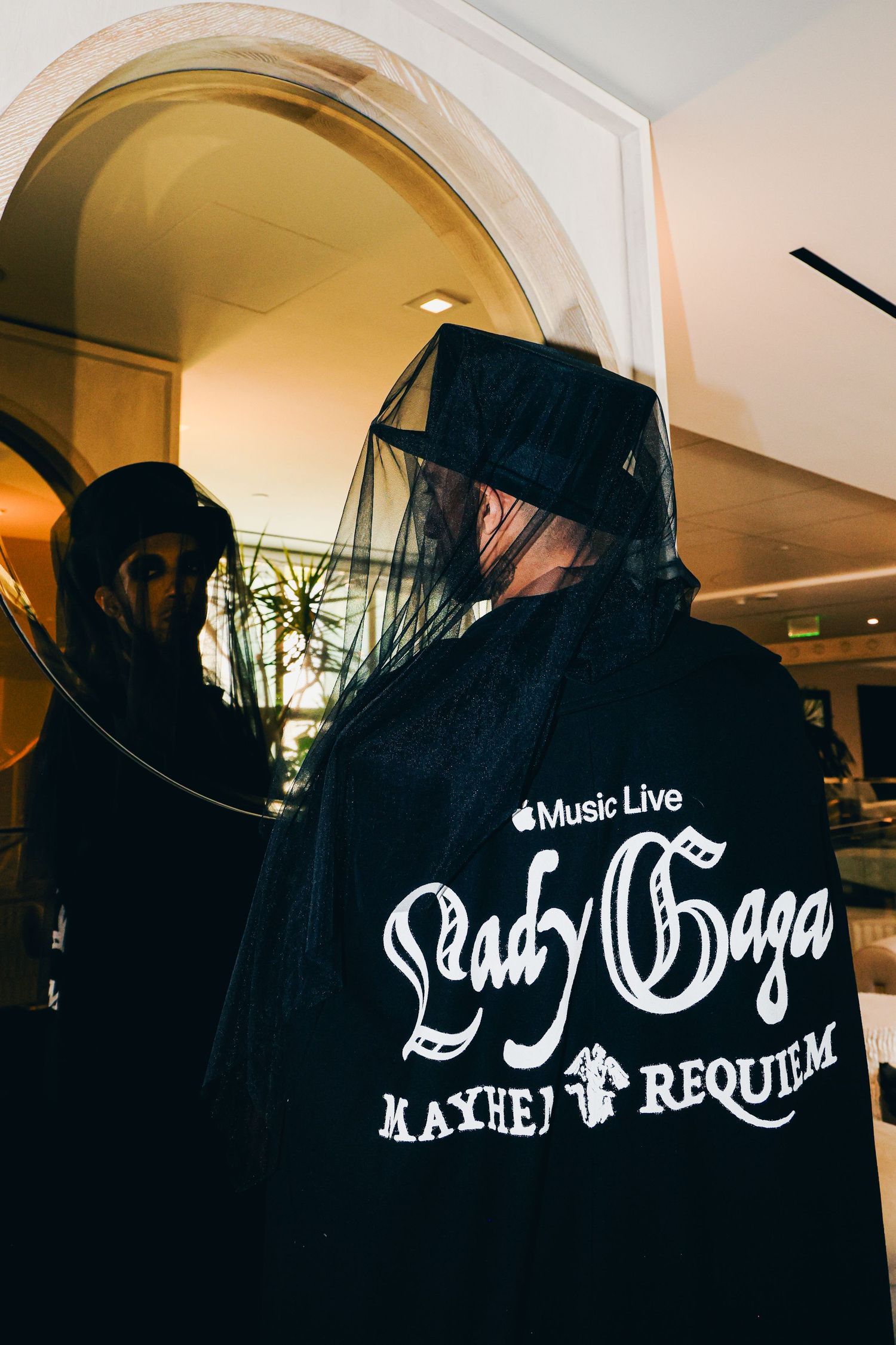 Behind the scenes of Lady Gaga's stunt for the premiere of Mayhem Requiem at The Grove in Los Angeles, CA. Dancers rehearsing.