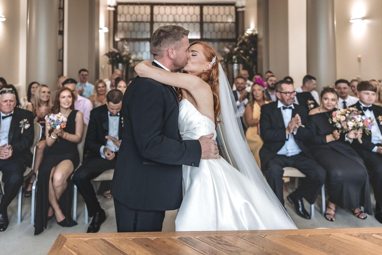 Wedding ceremony inside of Hull's Guildhall