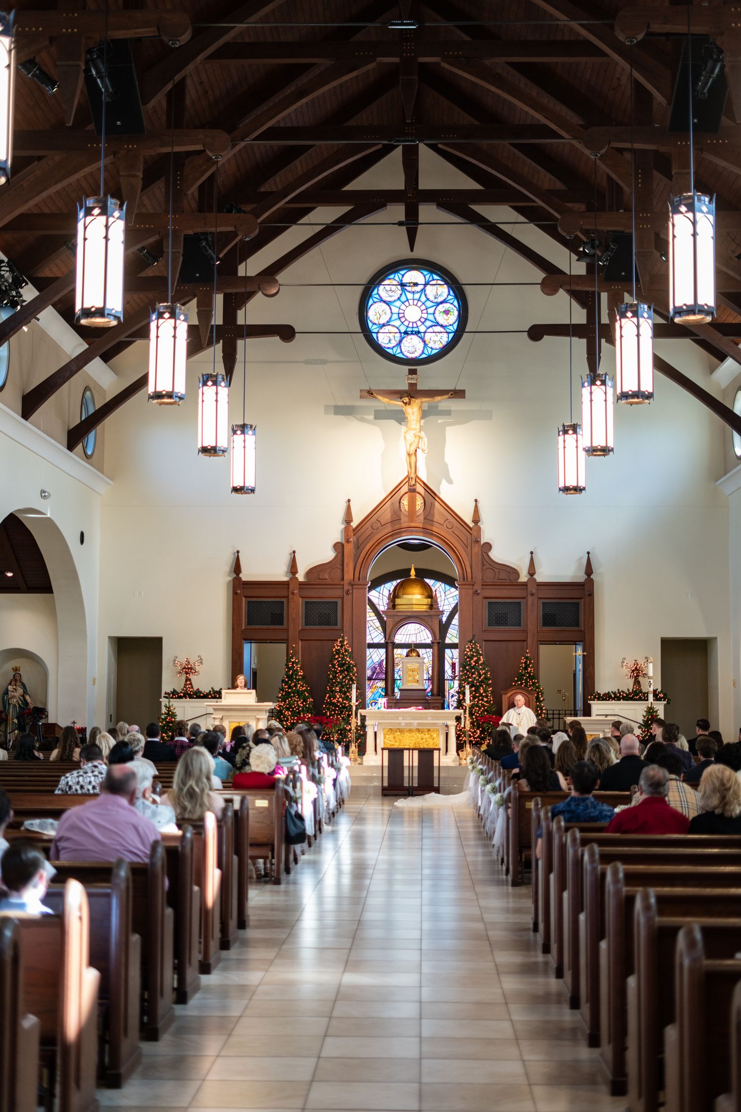 Catholic wedding ceremony interior Corpus Christi Church Kissimmee Florida Weddings by Ray