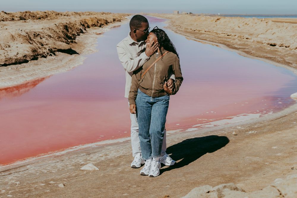 Pink lake destination photoshoot, Walvis bay, Namibia