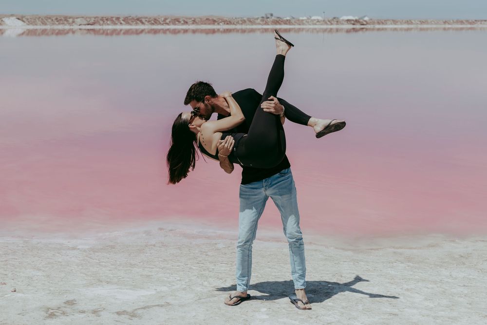 Pink lake destination photoshoot, Walvis bay, Namibia