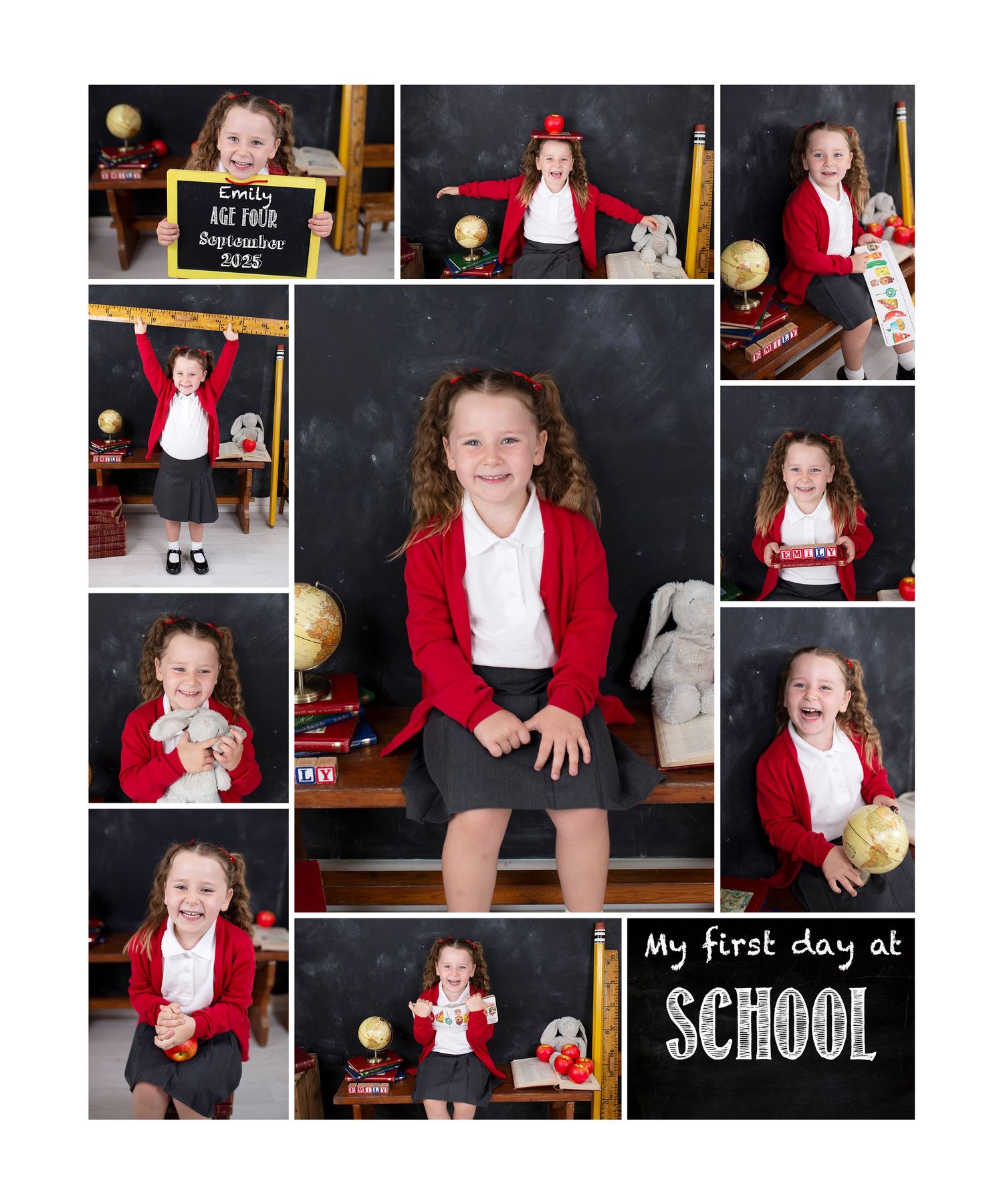 First day at school themed portrait session with cheshire and liverpool photographer little wonderland photography widnes