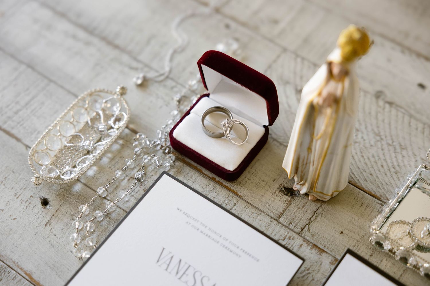 detail shots with statue of the blessed virgin mary