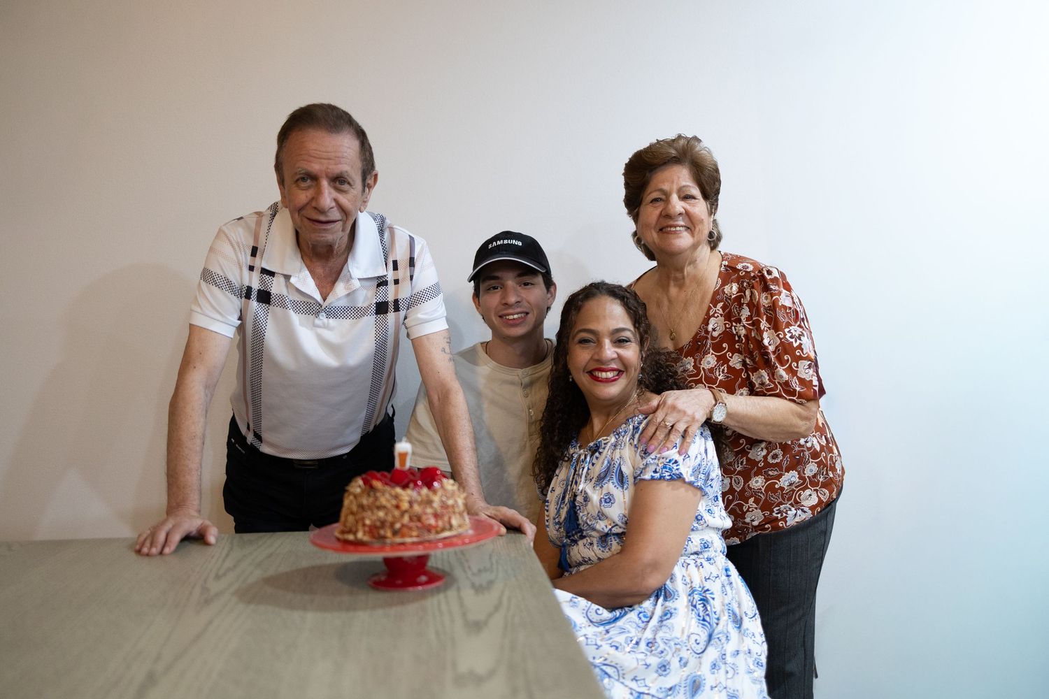 Family posing together for a multigenerational family portrait
