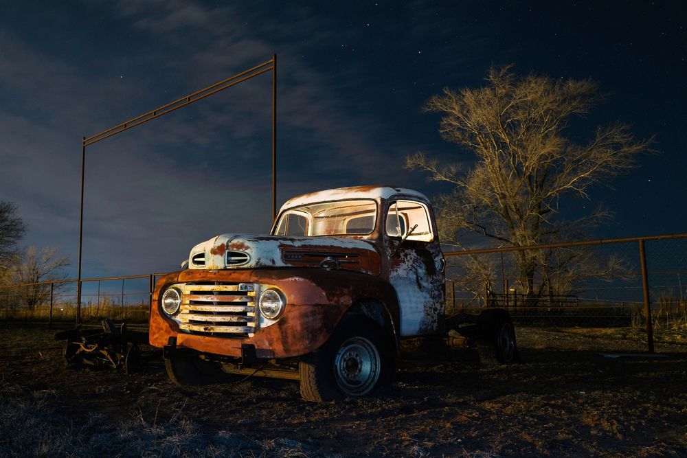 Route 66 Texas long exposure