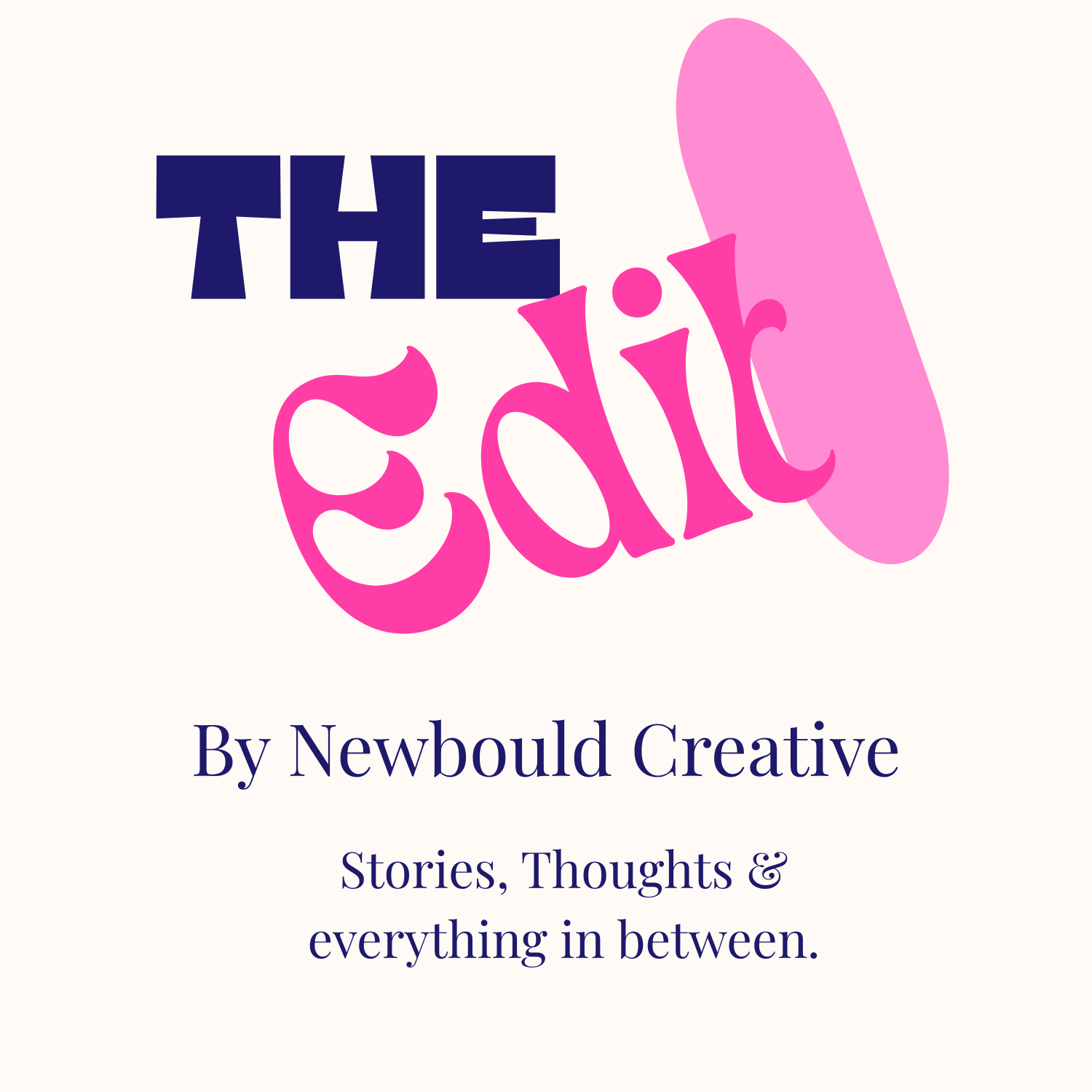 The Edit by Newbould Creative logo with pink and navy typography on cream background.