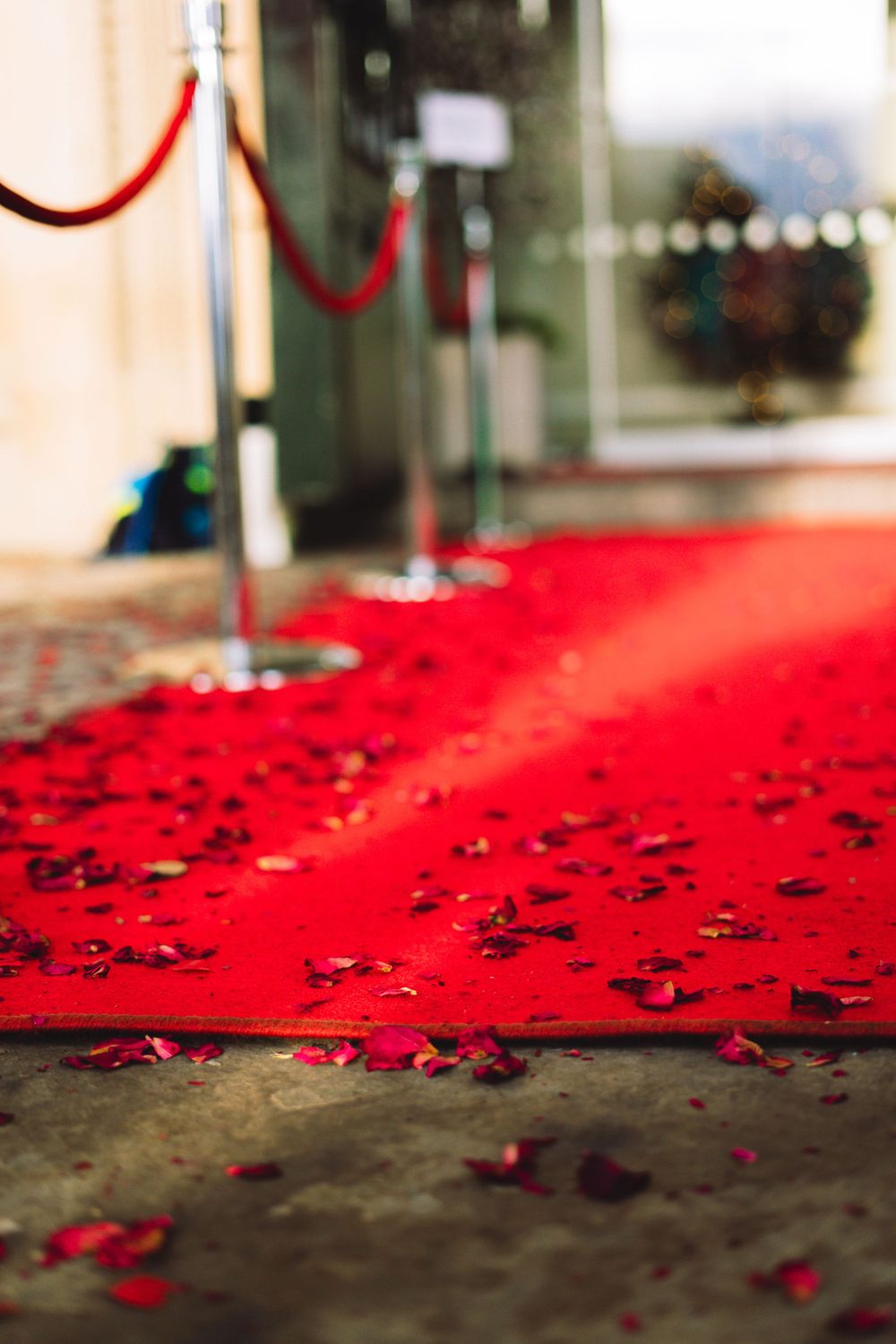 red carpet wedding aisle, rose petal weddings, Liverpool Weddings, rock n roll photography