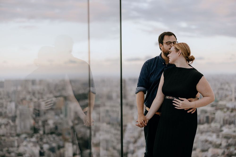 Couple proposal and engagement photography at Shibuya Sky Tokyo Japan