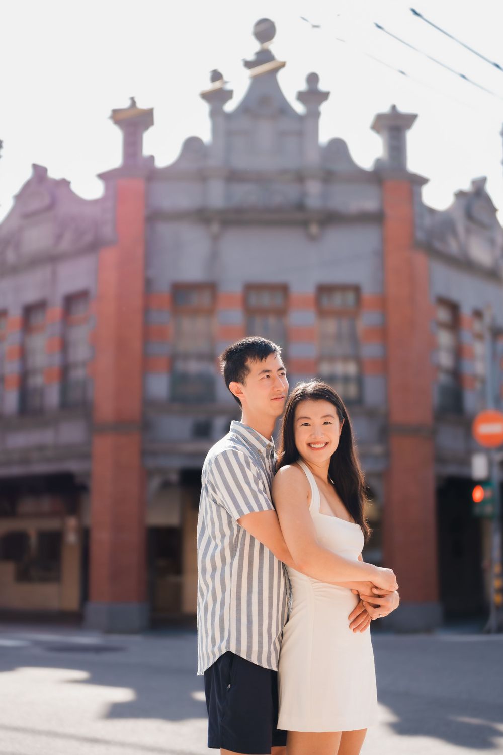 A couple at Dihua Street in Dadaocheng in Taipei City.