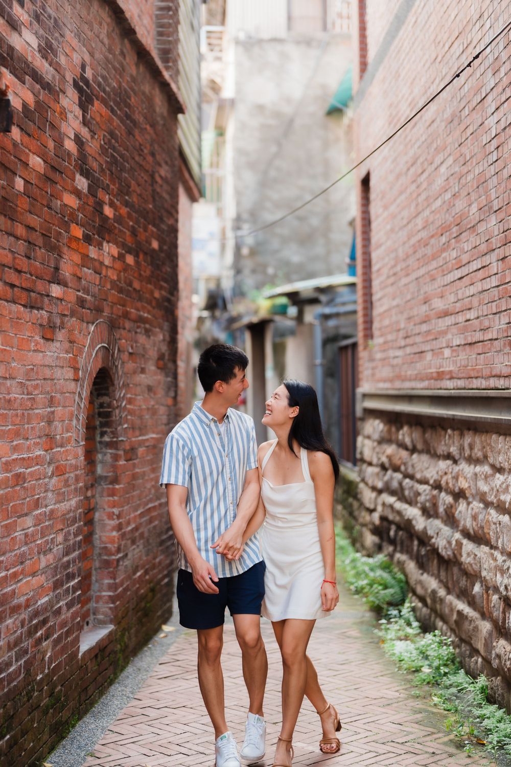 A couple at Dihua Street in Dadaocheng, Taipei City.