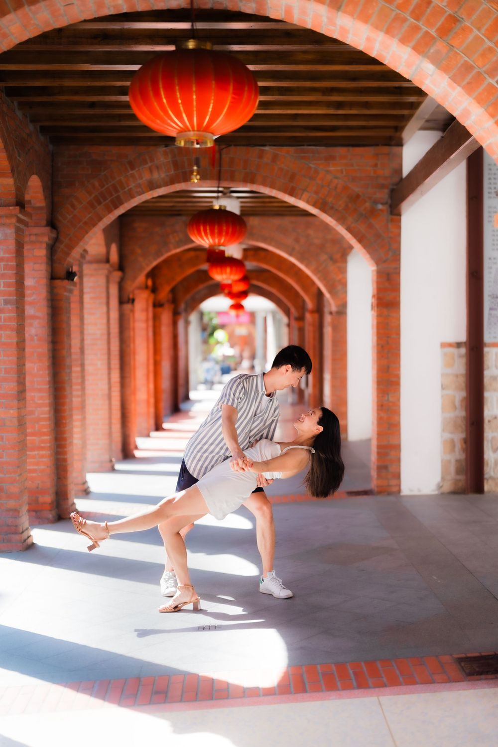 A couple at Dihua Street in Dadaocheng, Taipei City.