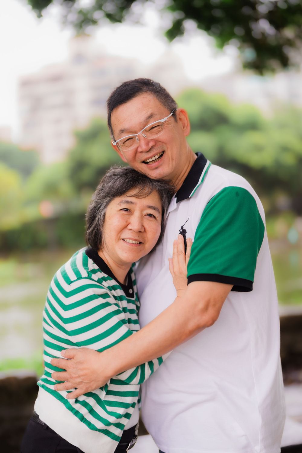 Married couple at Chiang Kai-shek Memorial Hall in Taipei City.