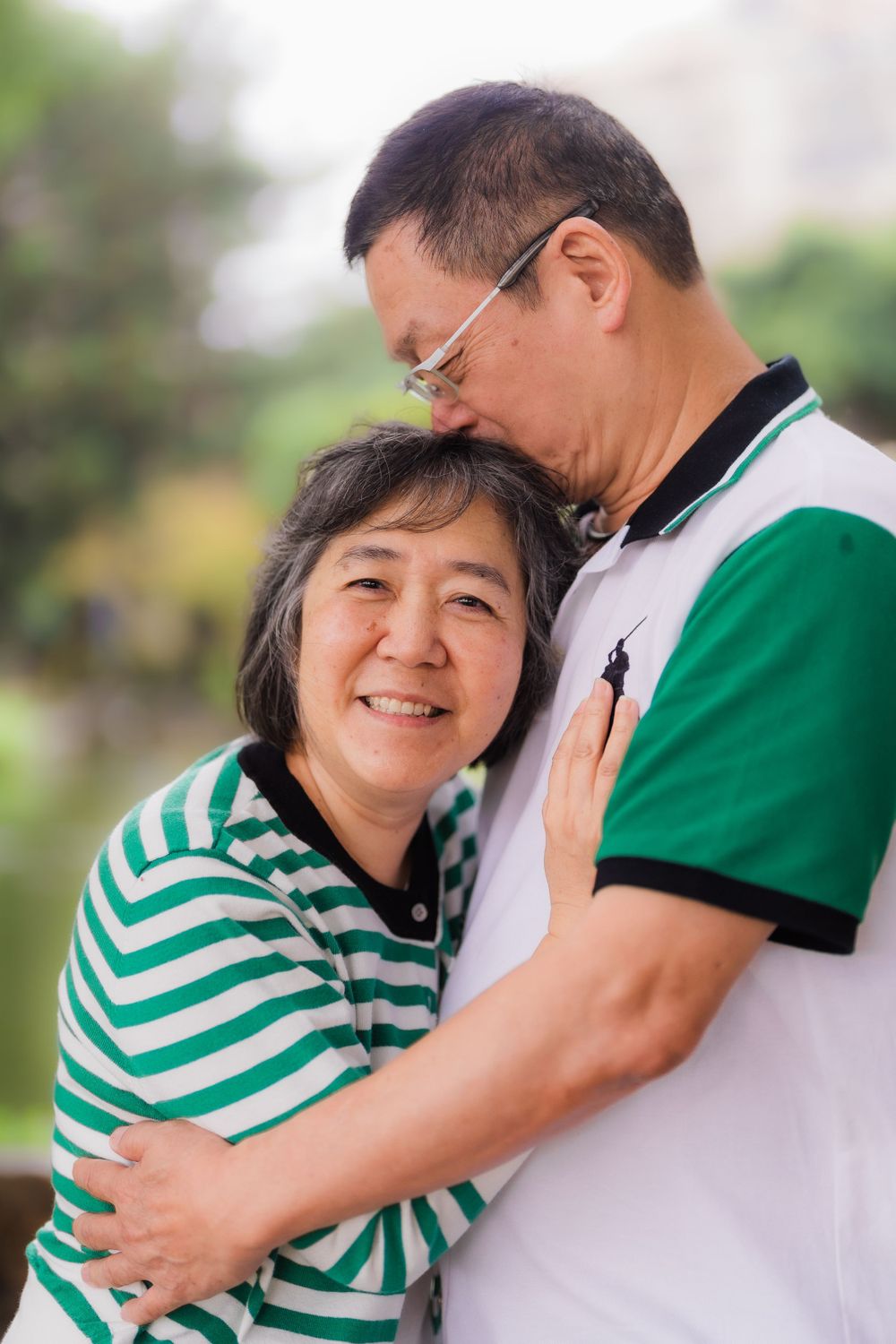 Married couple at Chiang Kai-shek Memorial Hall in Taipei City.