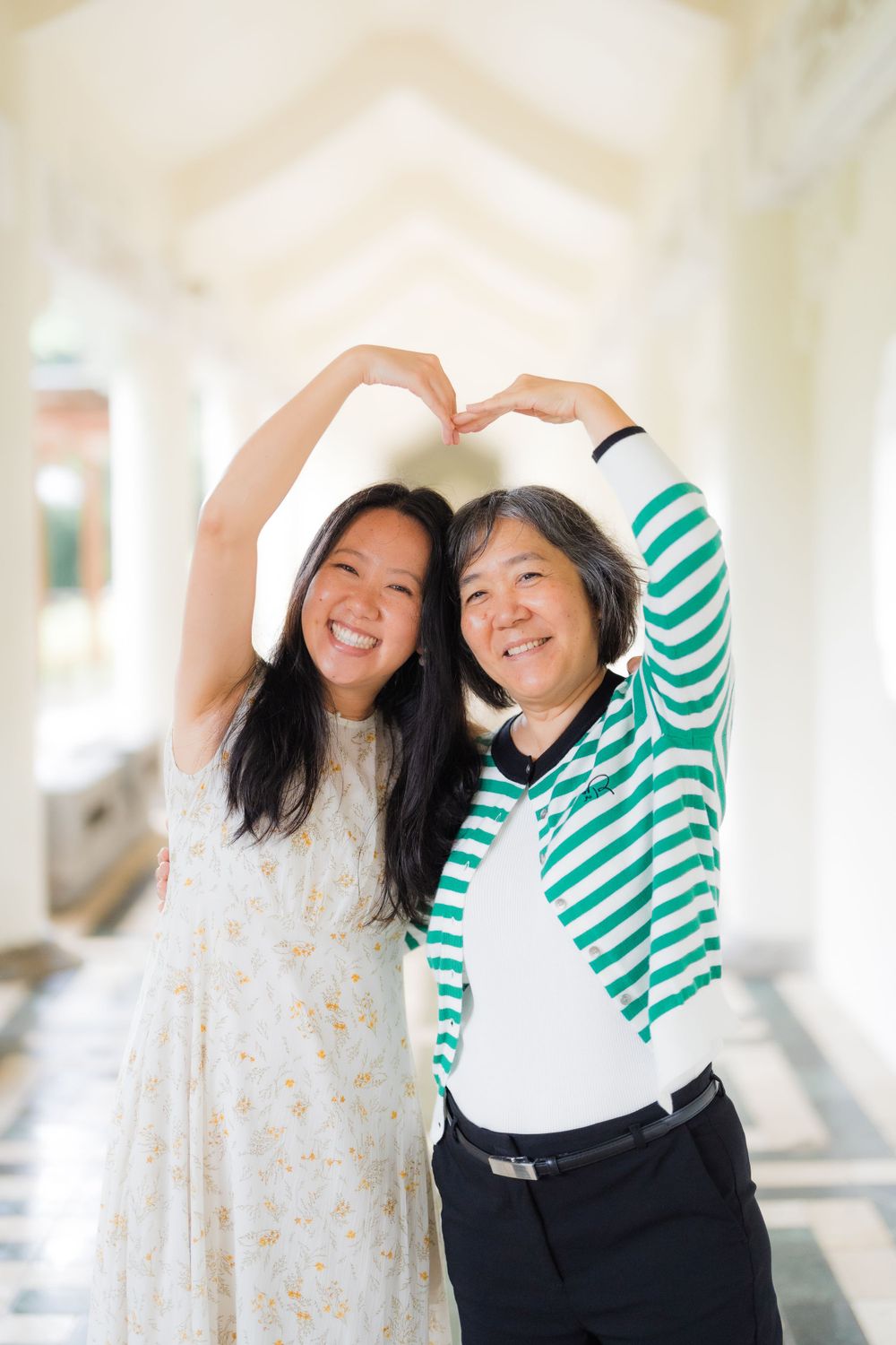 Mom and daughter at Chiang Kai-shek Memorial Hall in Taipei City.