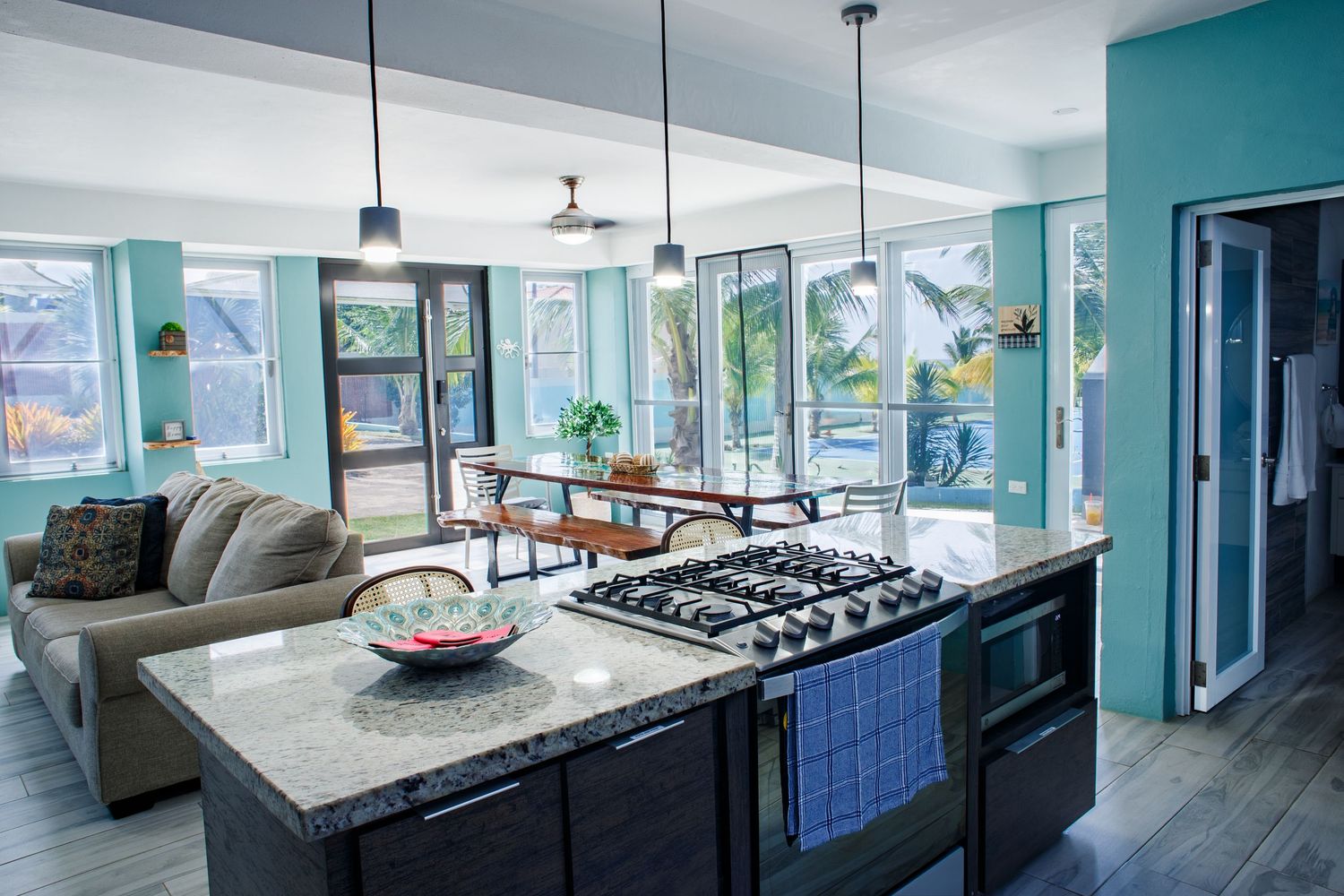 Real estate photography. Kitchen, dining room, living room. Vega Baja, Puerto Rico.