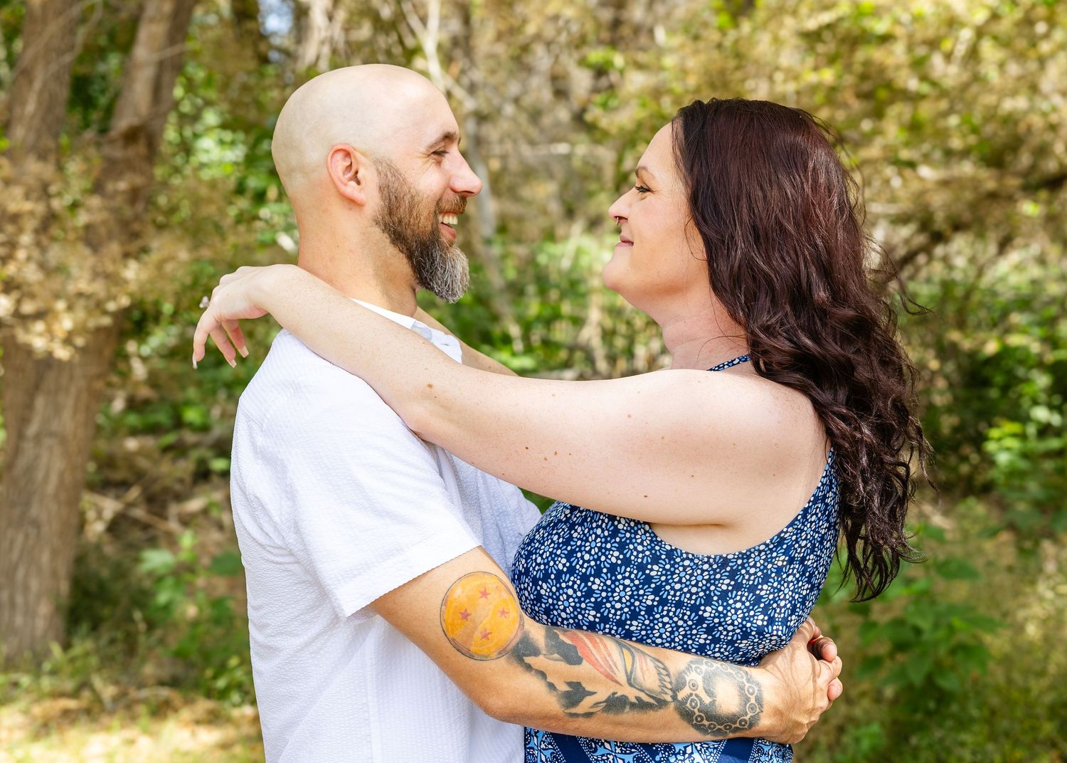 married couple in odessa posing in a park cute couple
