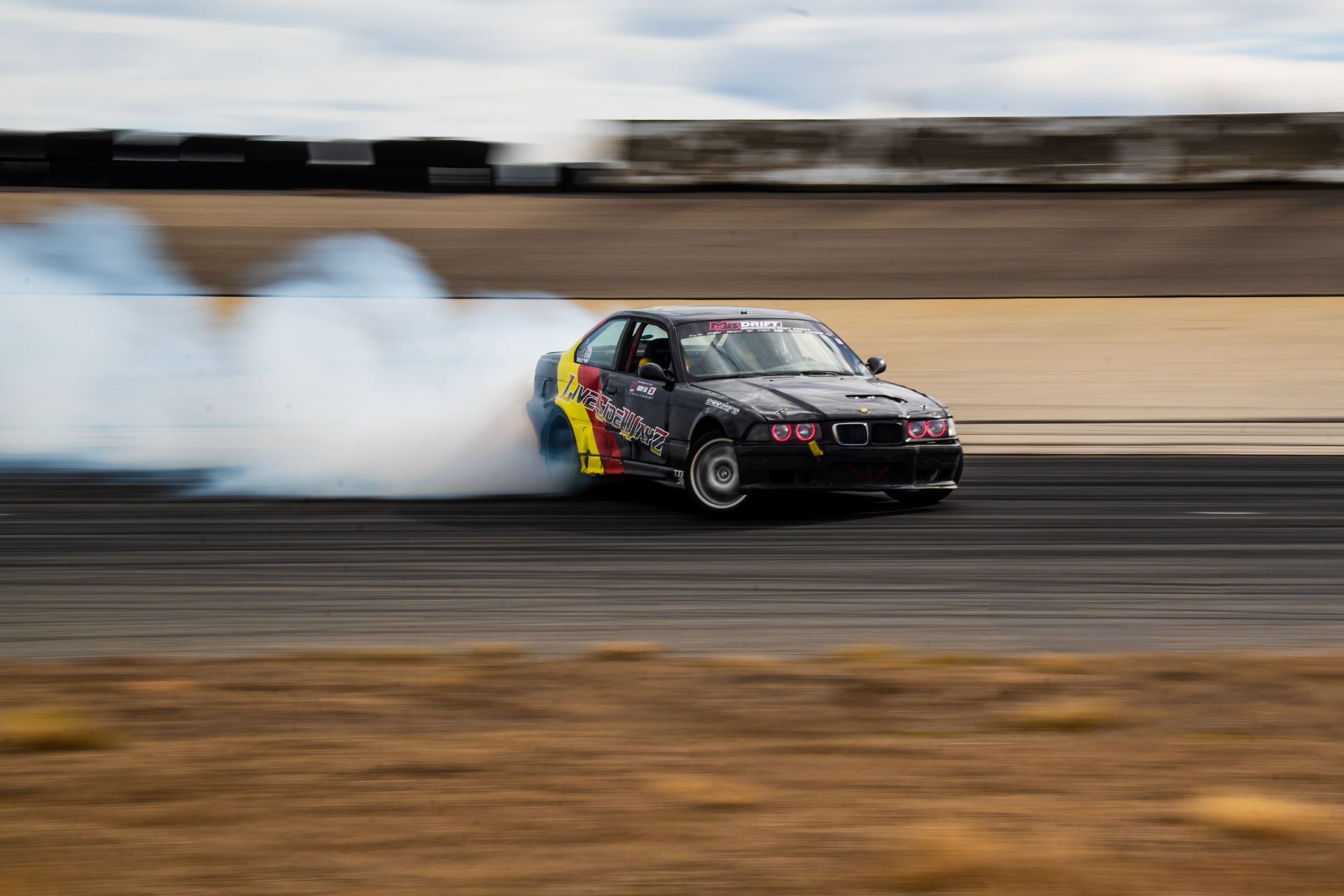 BMW drifting at Rockingham motor speedway