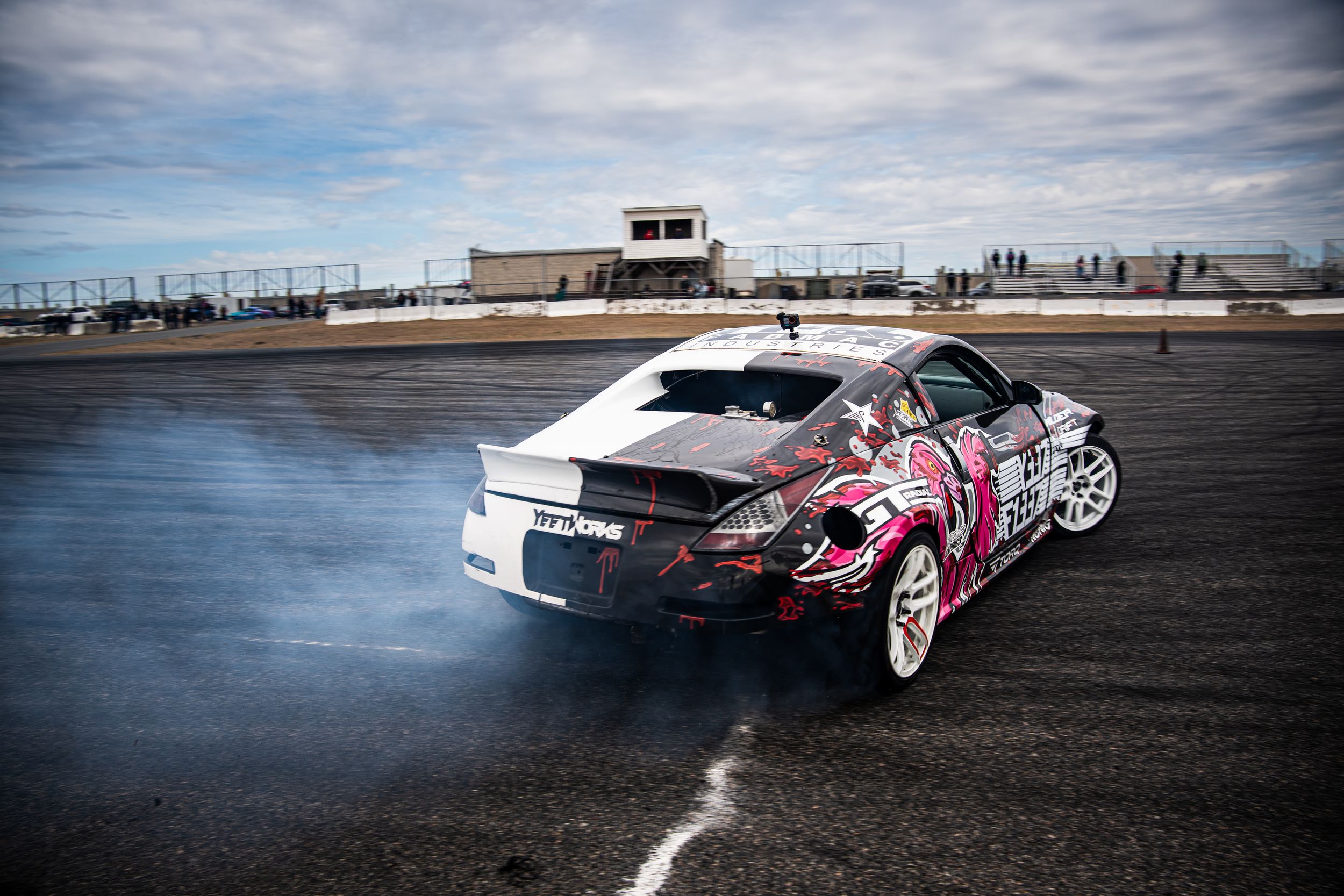 Nissan 350z drifting on track at MB Drift