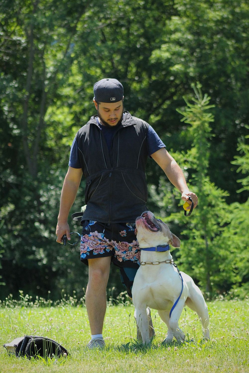 Dog and owner portrait
