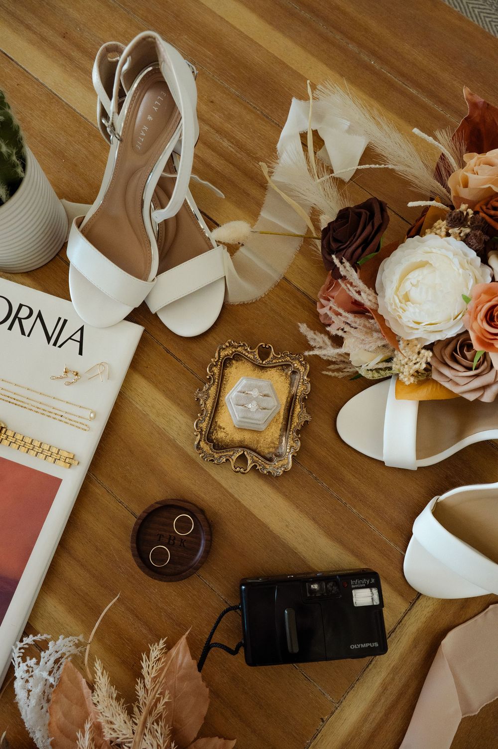 wedding flat lay details in Joshua tree