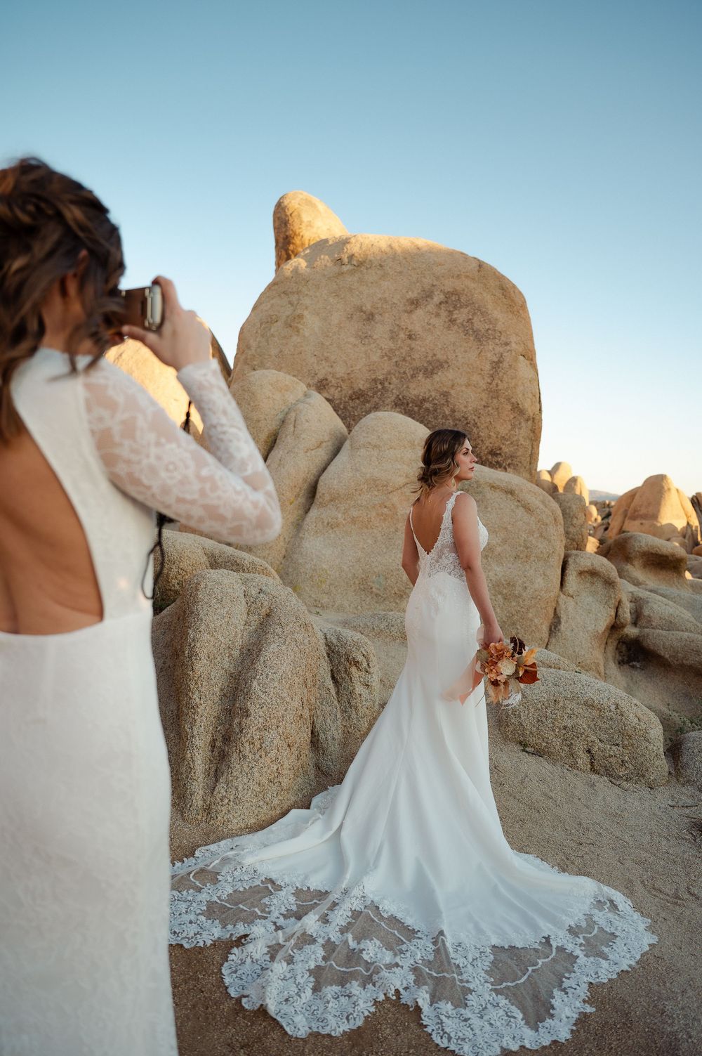 wedding dress elopement in Joshua tree