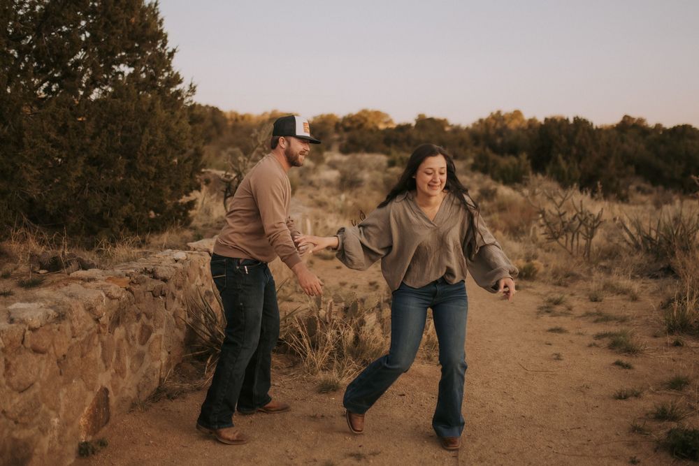 Engagement photographers in albuquerque with desert views. Real proposal story sandia mountains. New Mexico surprise proposal. Desert lovers