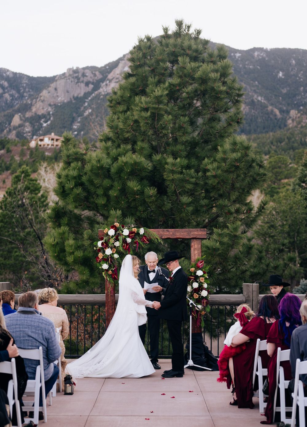 An outdoor winter wedding at The Cheyenne Lodge Colorado