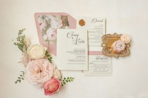 Lay-flat of wedding invitation