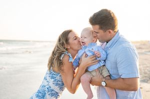 Family laughing together