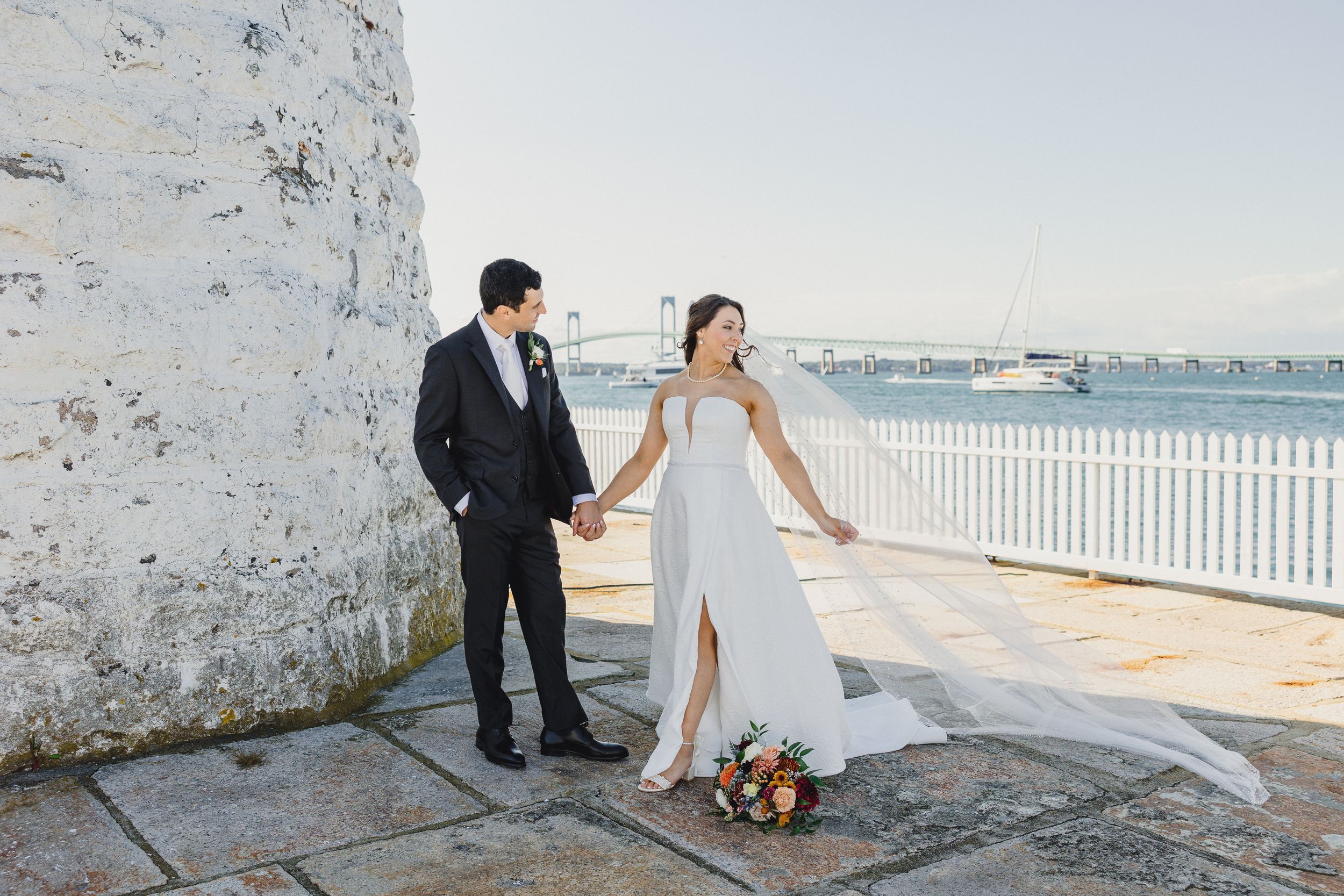 Newport Harbor Island Resort Wedding photography at lighthouse