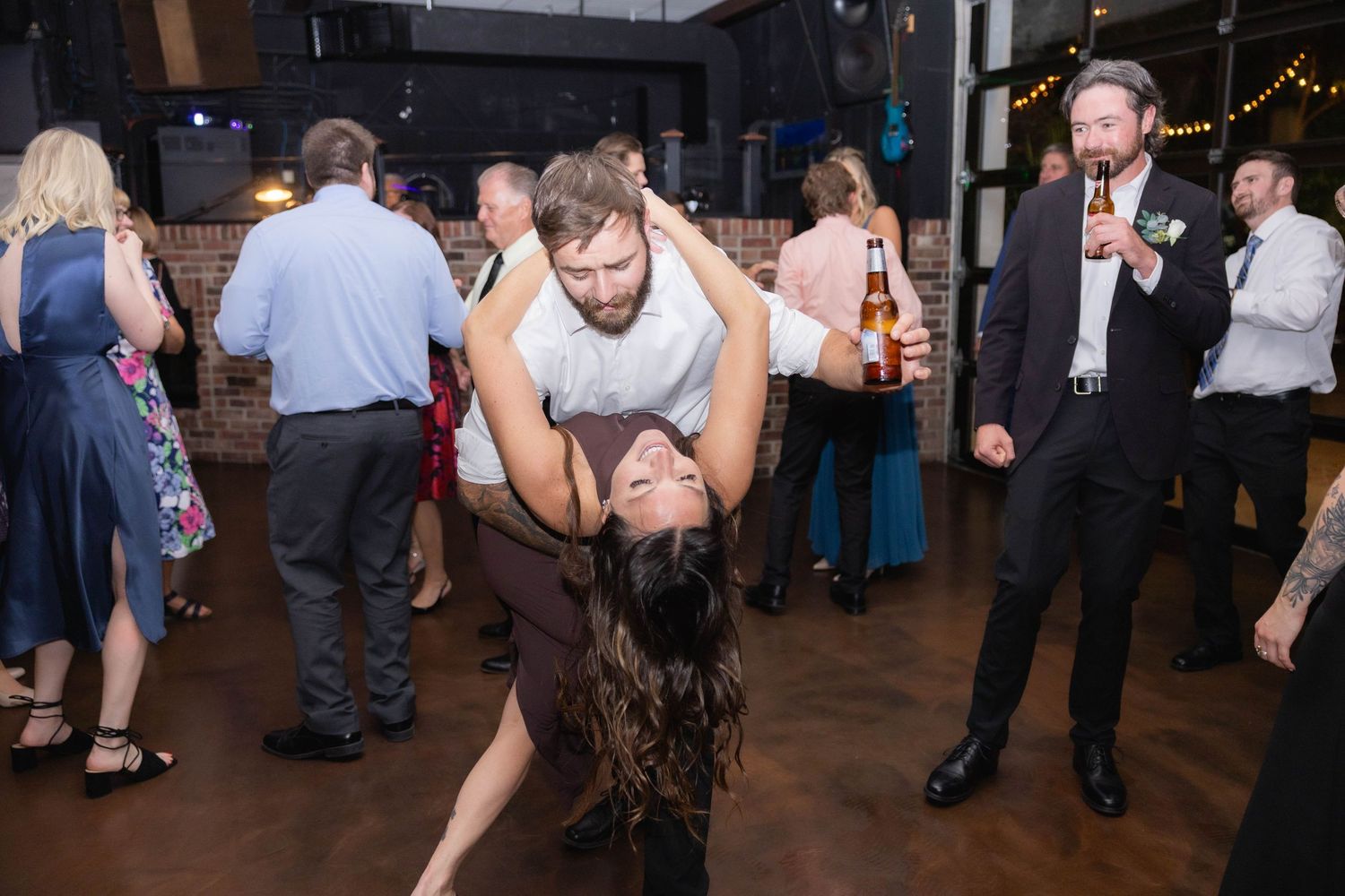 Wedding reception indoor reception dance party photos in Frankfort, Illinois
