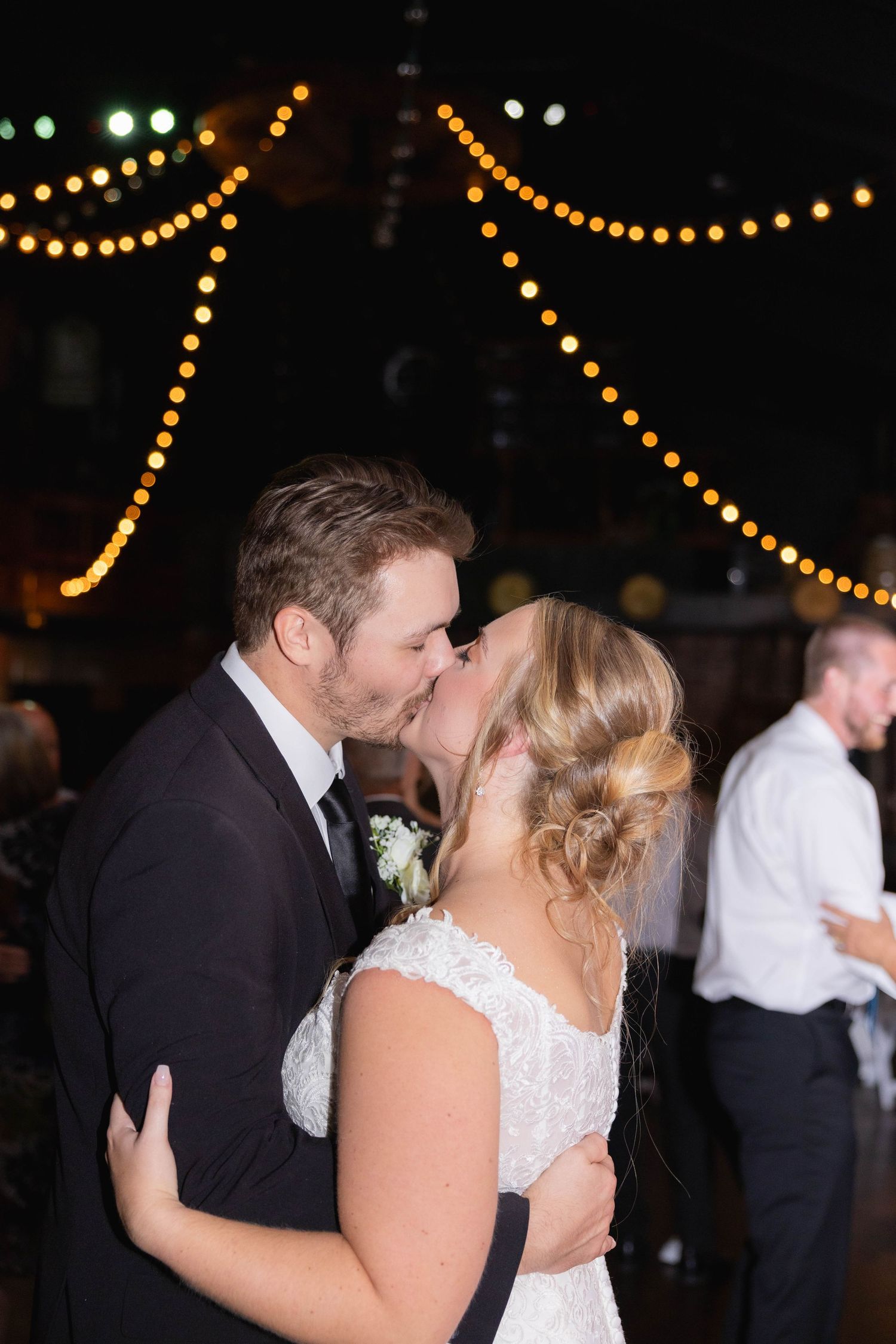 Bride and groom dance reception indoor reception photos in Frankfort, Illinois