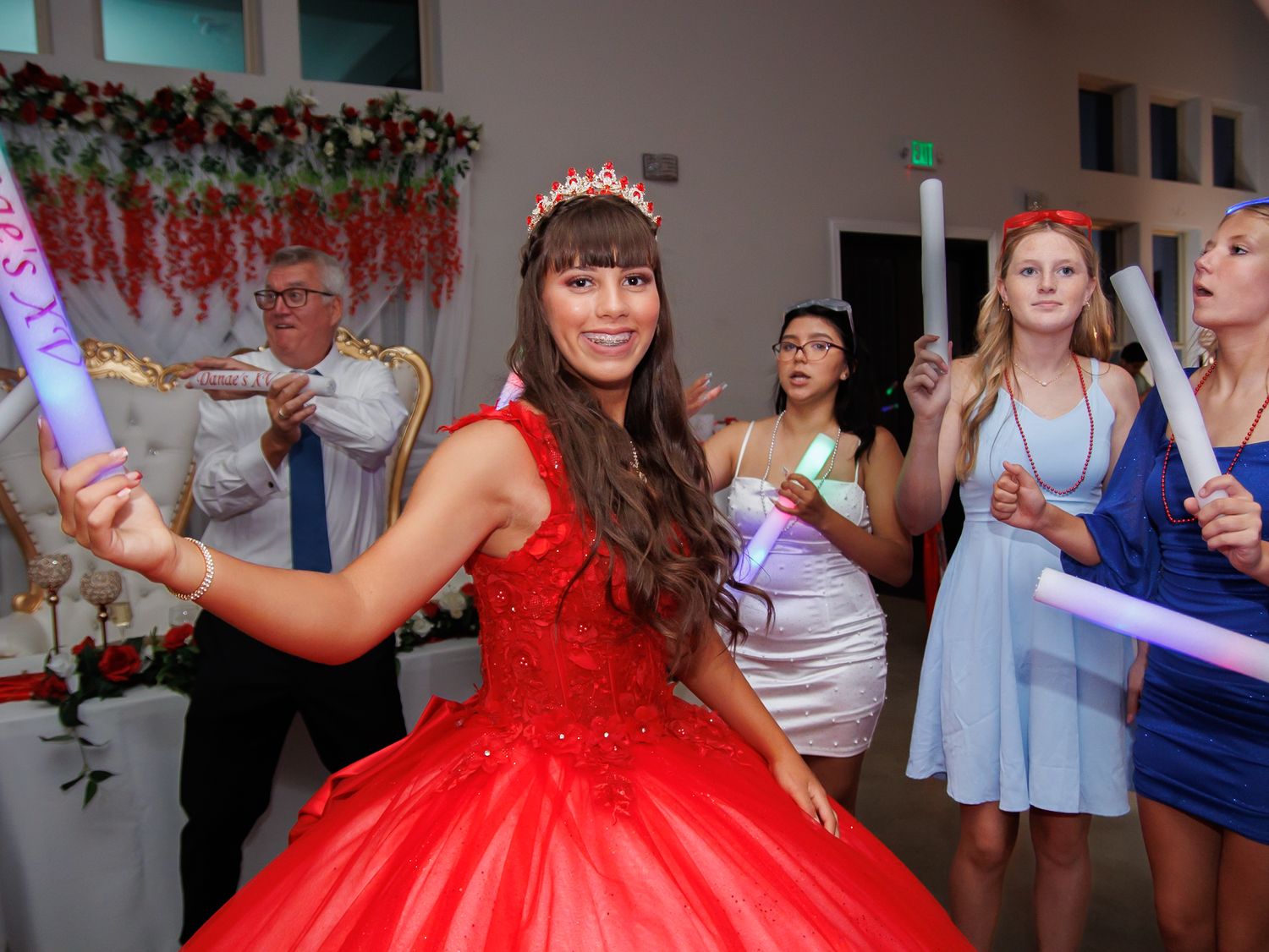 Red Dress Quinceanera quince event