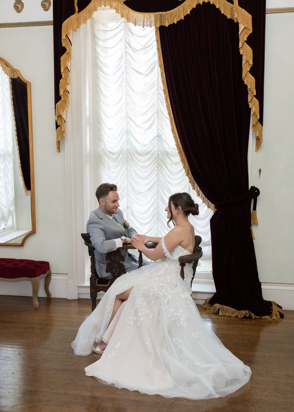 Historic Victorian façade of Jefferson Street Mansion wedding venue