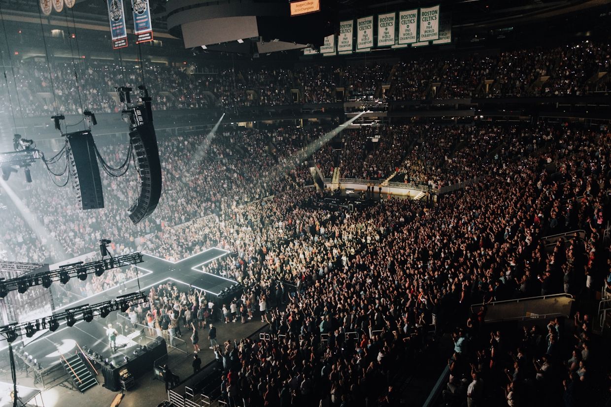 photo of TD Garden from Summer Worship Nights
