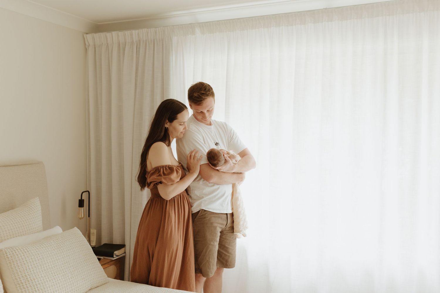 Relaxing in home newborn photos natural style in Lake Macquarie NSW